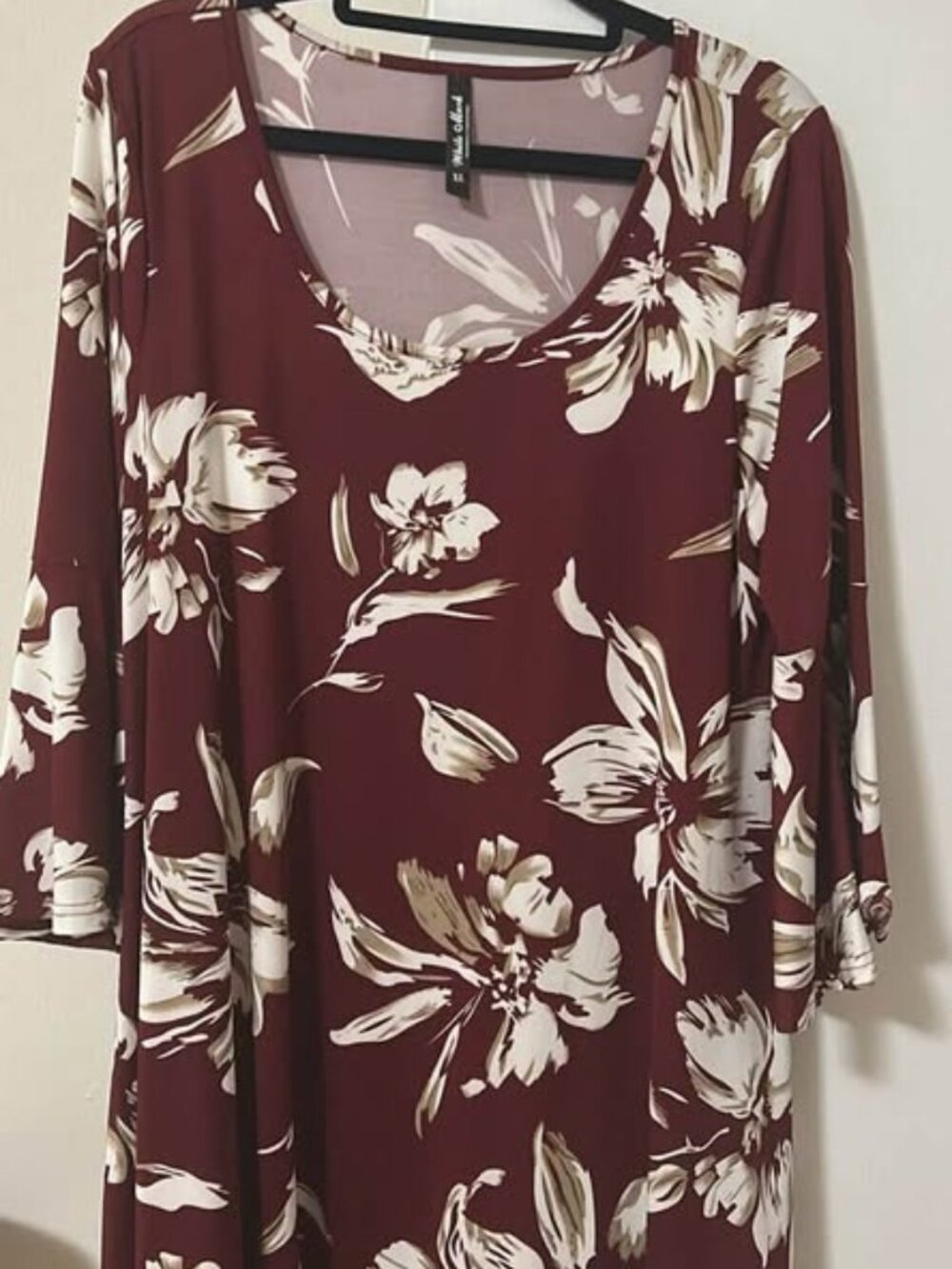 White Mark XL Floral Tunic Top